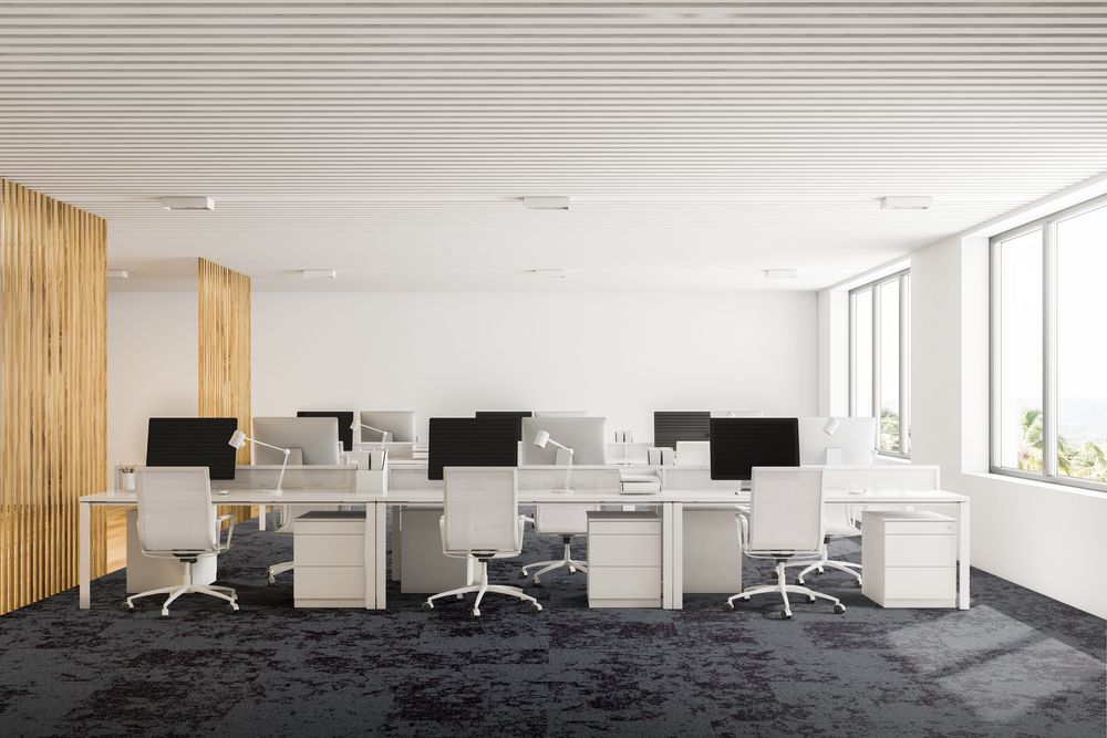 Ковровая плитка Associated Weavers Macro Tile цвет 97 Thunder 500×500×6 фото в интерьере